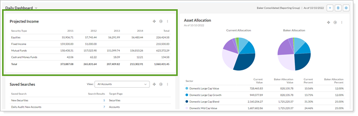 Projected Income Report