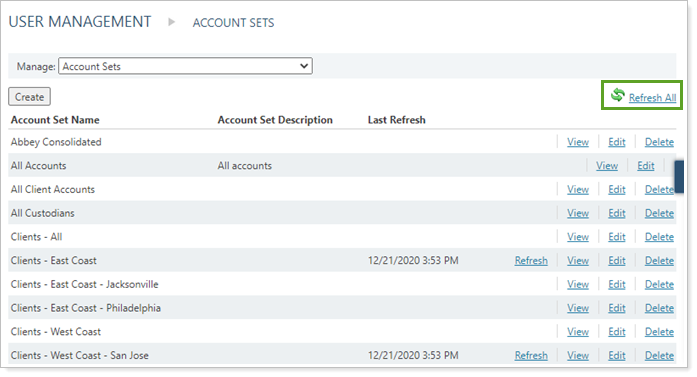 Refresh Dynamic Account Set Membership