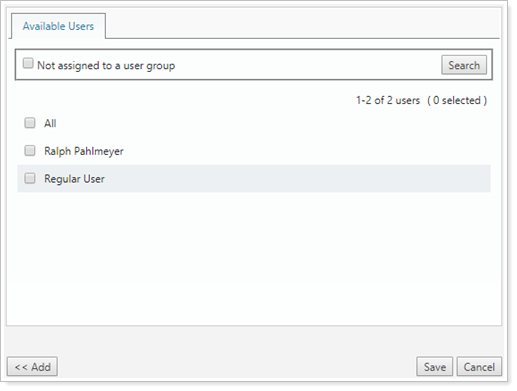 Manage Permissions for User Groups